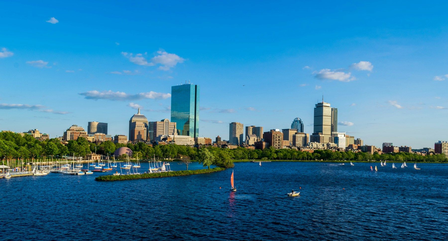 The Boston skyline across the Charles River