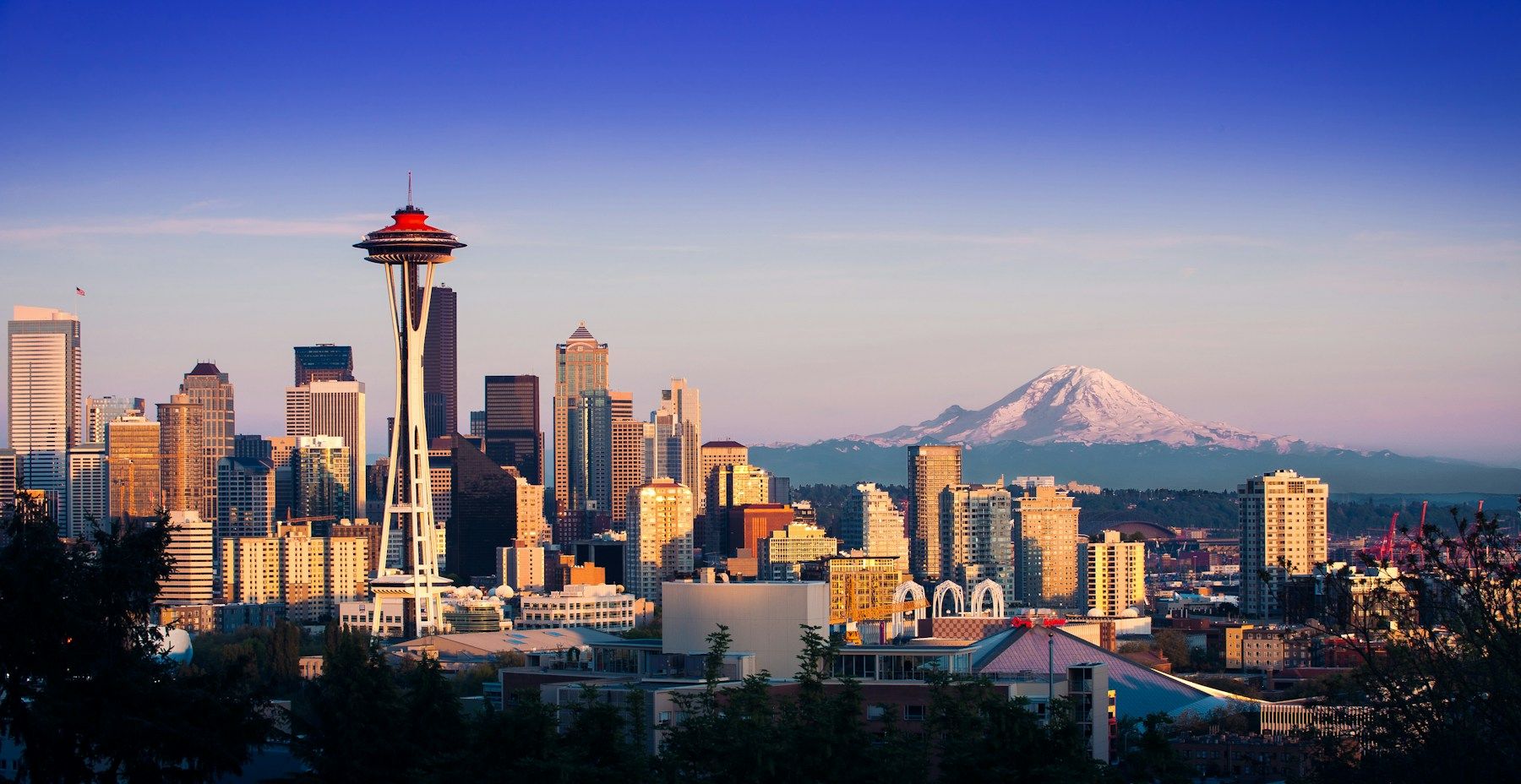 The Seattle skyline and Mount Rainier