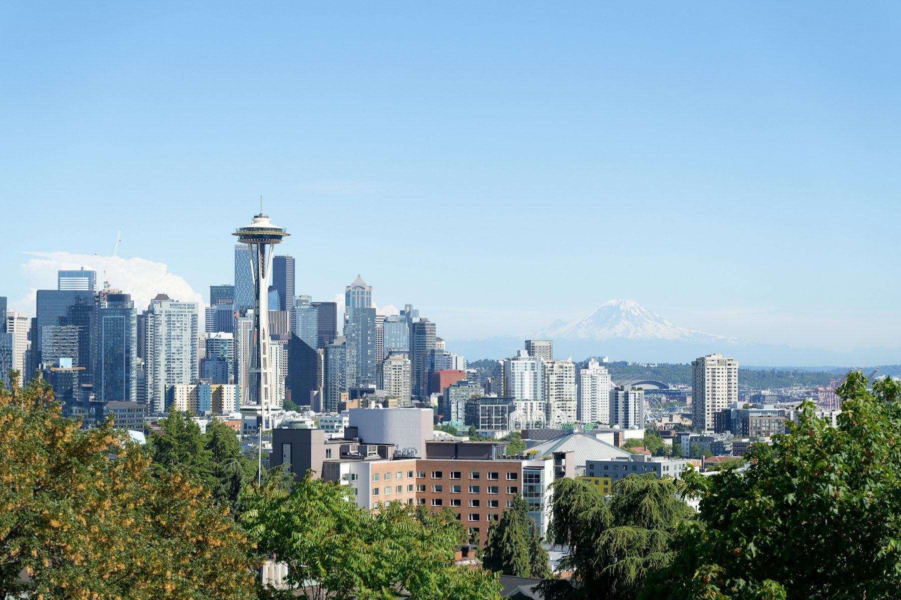 The Seattle skyline on a sunny day