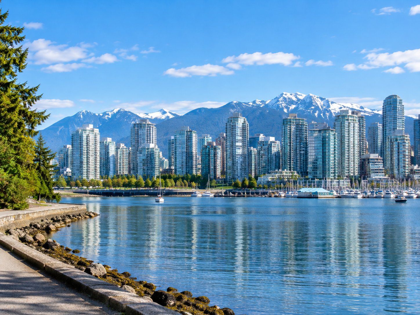 The Vancouver skyline with the North Shore mountains behind